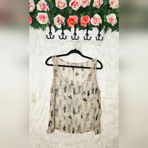 Love21 Vintage Fashion Silk Pocket Tank